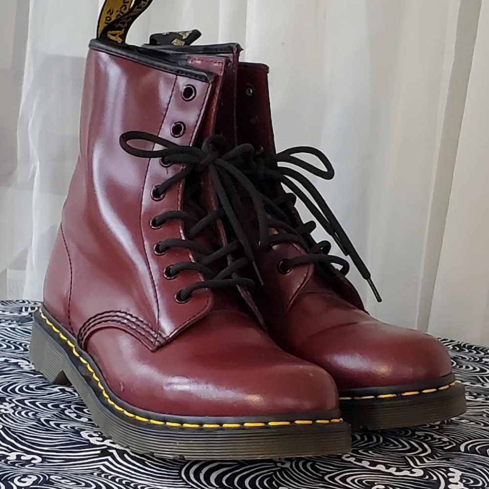 Dr. Martens Burgundy Lace Up Boots